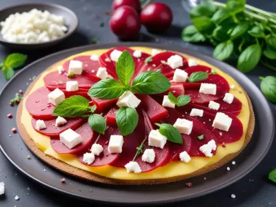 Carpaccio de Betteraves Crues, Feta et Menthe Fraîche