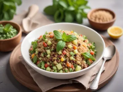 Salade de quinoa, fèves et menthe