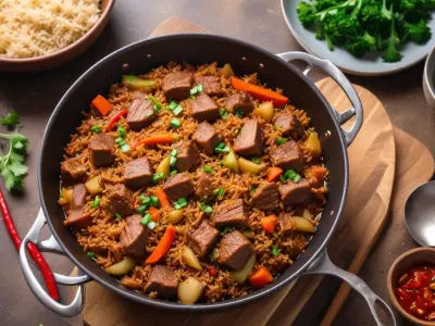 Riz sauté au boeuf à la mode asiatique (One-Pot)