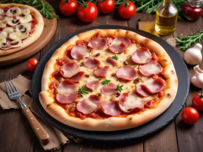 Pizza Campagnarde aux Lardons, Oignons et Champignons