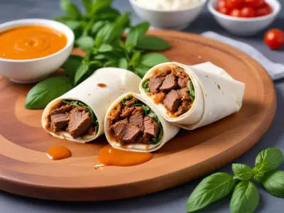 Wrap à l’Agneau Épicé et Sauce Yaourt-Menthe