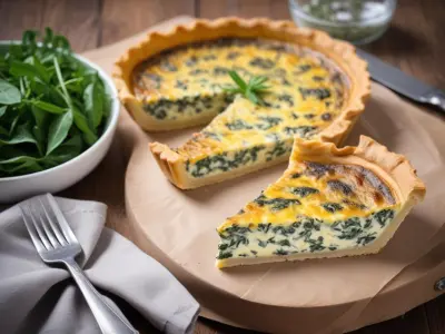 Quiche légère aux herbes fraîches, épinards et fromage frais