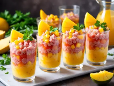Verrines de Tartare de Thon à la Mangue