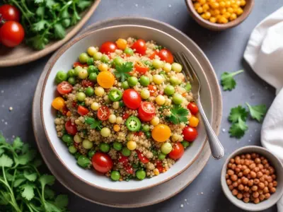 Salade de Quinoa Équilibrée aux Légumes et Pois Chiches