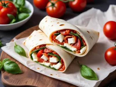 Wrap aux Tomates Séchées, Mozzarella et Basilic