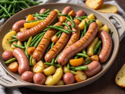 Chipolatas aux Haricots Verts et Pommes de Terre