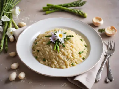 Risotto aux asperges sauvages et fleurs de sureau