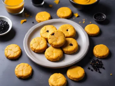 Cookies salés au curcuma et sésame noir
