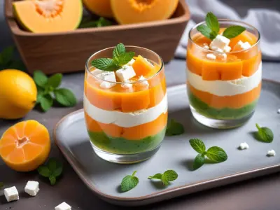 Verrine de Melon, Feta et Menthe