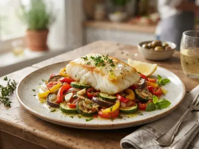 Ratatouille et dos de cabillaud