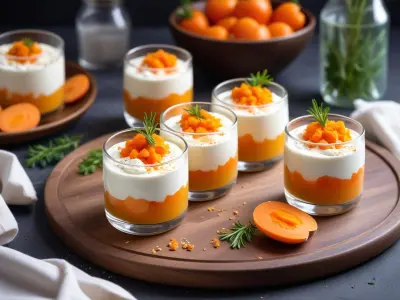 Verrines de mousse de carottes au cumin et fromage blanc