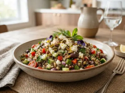 Salade de quinoa aux légumes croquants et feta