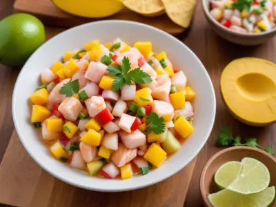 Ceviche de poisson mariné à la mangue