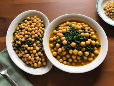 Poêlée de pois chiches et épinards