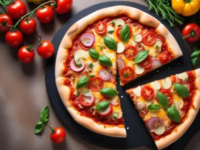 Pizza maison aux légumes de saison