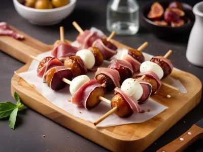 Brochettes de Figues, Jambon Cru et Mozzarella