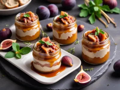 Verrines de Rillettes de Canard et Chutney de Figues