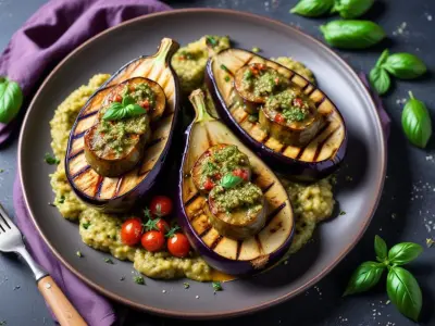 Aubergines grillées au pesto