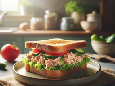Sandwich au Thon Croquant et Légumes Frais