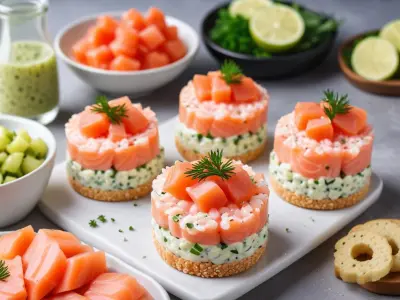 Verrines de Tartare de Saumon et Concombre