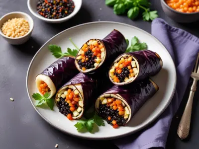 Wrap au Caviar d’Aubergine et Halloumi Grillé
