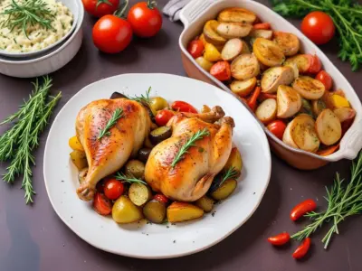 Poulet Rôti aux Herbes de Provence et sa Ratatouille Maison