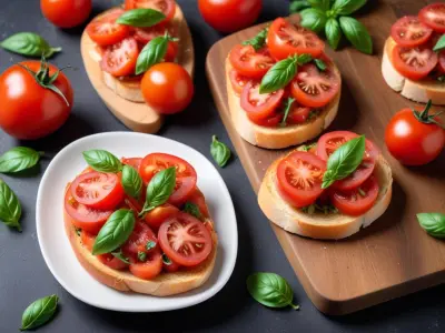 Bruschettas à la tomate et basilic