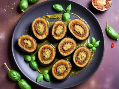 Roulés d'aubergine au pesto