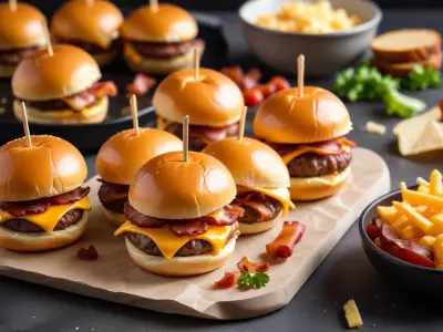 Mini burgers au cheddar et bacon