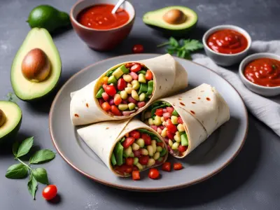 Wrap aux Haricots Rouges, Avocat et Sauce Salsa