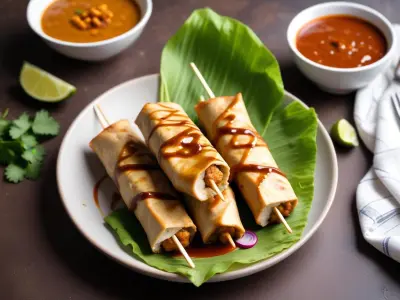 Wrap au Poulet Satay et Sauce Cacahuète