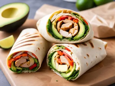 Wrap au Poulet Grillé, Avocat et Crudités