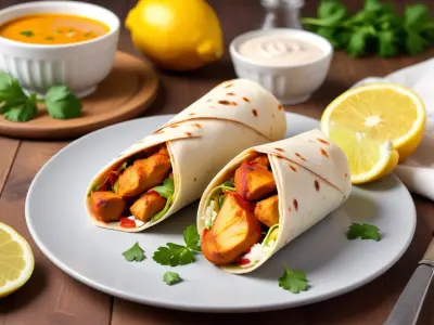 Wrap au Poulet Tandoori et Sauce Yaourt-Citron