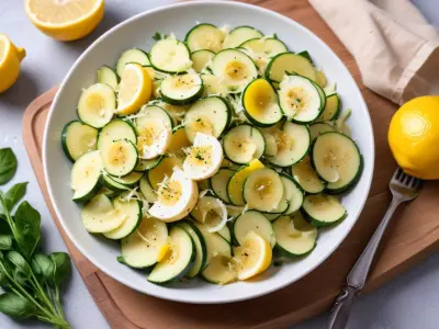 Salade fraîche de courgettes crues au citron et parmesan