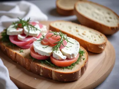 Tartine printanière aux radis, chèvre frais et ciboulette