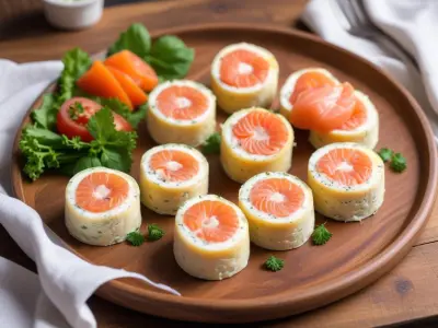 Roulés de concombre au fromage frais et saumon