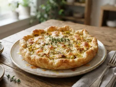Tarte rustique aux poireaux et à la ricotta