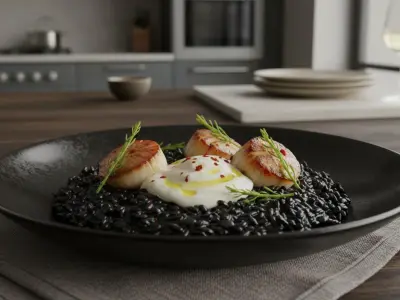 Risotto Mystère à l'Encre de Seiche