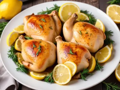 Poulet rôti au citron et romarin