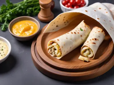 Wrap aux Champignons Sautés et Fromage Fondu