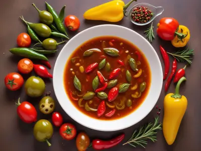Poivrons marinés à l’huile d’olive et ail