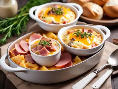 Œufs Cocotte au Jambon et Champignons