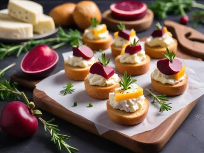 Canapés de Betterave et Fromage de Brebis