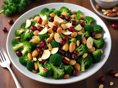 Salade de Brocolis Croquante aux Cranberries et Amandes