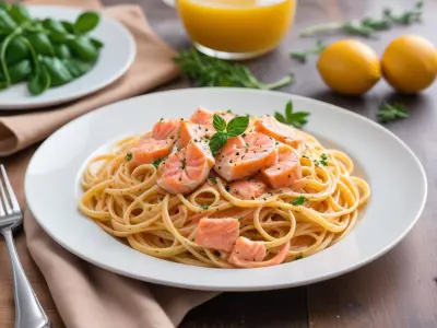 Linguine crémeuses au saumon fumé
