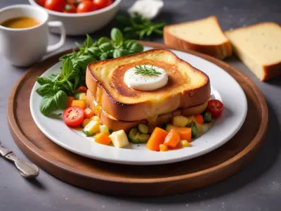 Pain perdu salé aux légumes et fromage
