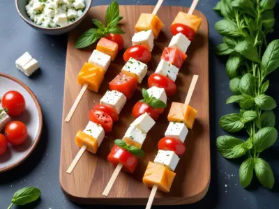 Brochettes Rafraîchissantes Pastèque, Feta et Menthe