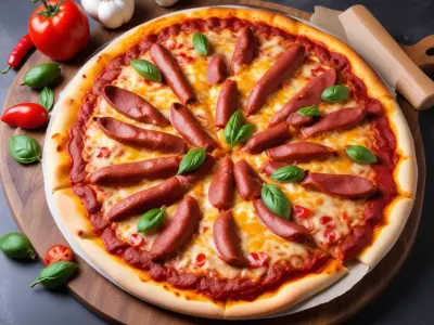 Pizza Orientale aux Merguez, Poivrons et Œufs