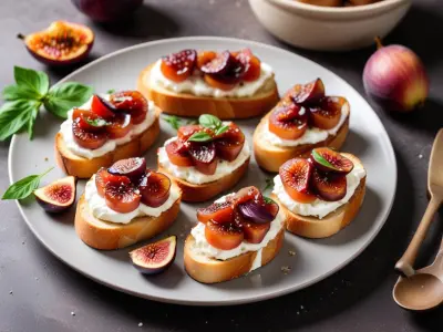 Bruschetta à la Ricotta, Figues Rôties et Miel
