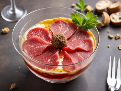 Verrine de carpaccio de bœuf à la truffe